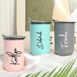 Personalized Tumbler with Lid, Bridesmaid Proposal, Custom Wine Tumbler, Bride Party Stainless Steel Water Bottle Coffee Cup Mug