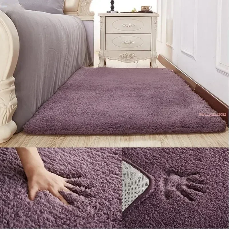 Lamb Wool Plush Bedroom Carpet, Anti-Slip Home Table Floor Mat, Children Room Play Rugs, Sleeping Mattress