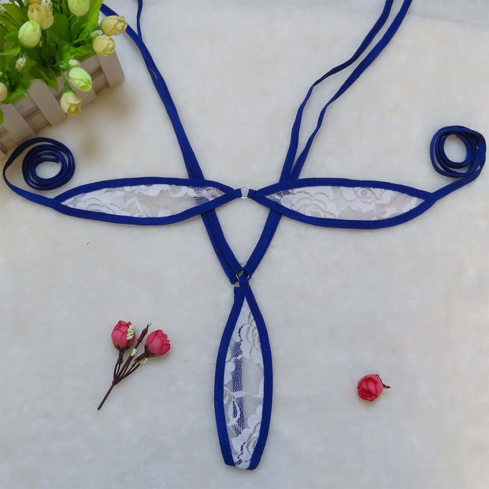 

Lace Bikini Set with Adjustable Bra & G-String for Women - Breathable Swimwear in 6Colors (White/BlackPink/Blue/Yellow/Rose Red)