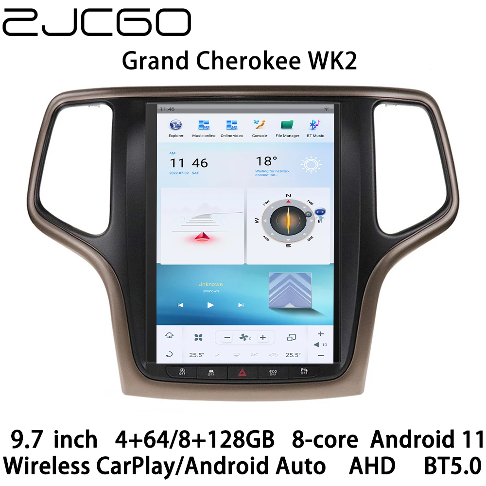 

ZJCGO Автомобильный мультимедийный плеер стерео GPS радио навигация NAVI Android 11 9,7 дюймов экран для Jeep Grand Cherokee WK2 2011 ~ 2020