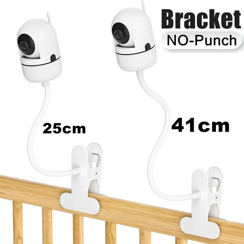 Suporte Flexível Portátil para Câmera, Suporte para Monitor de Bebê, Suporte para Webcam, Base de Suporte Dobrável Sem Furos com Clipe