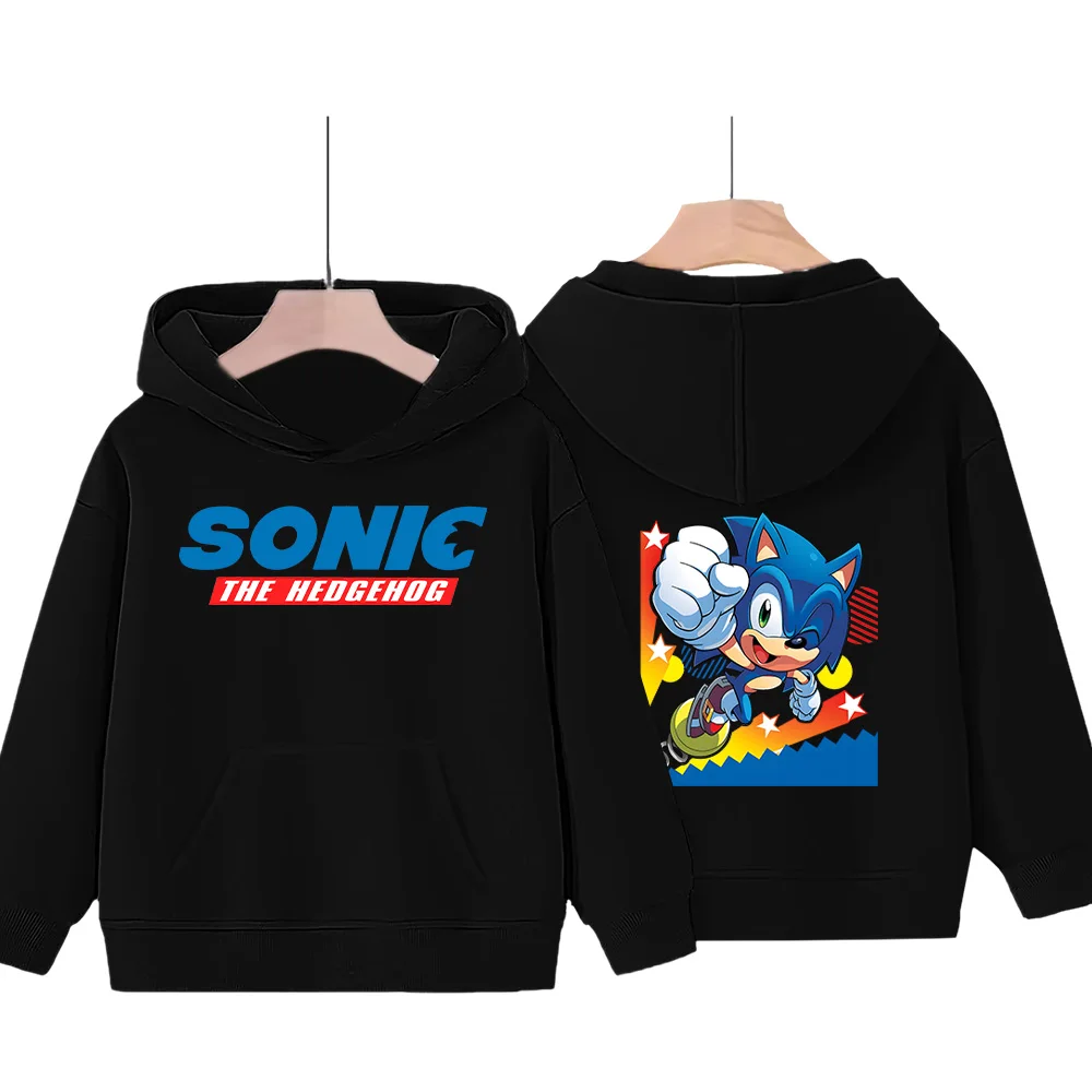 Sonic The Hedgehog 3 Hot Cartoon Sweatshirt Autumn New Children Hoodies Casual Trendy Boys Girls Y2K Clothes Kids Loose Pullover