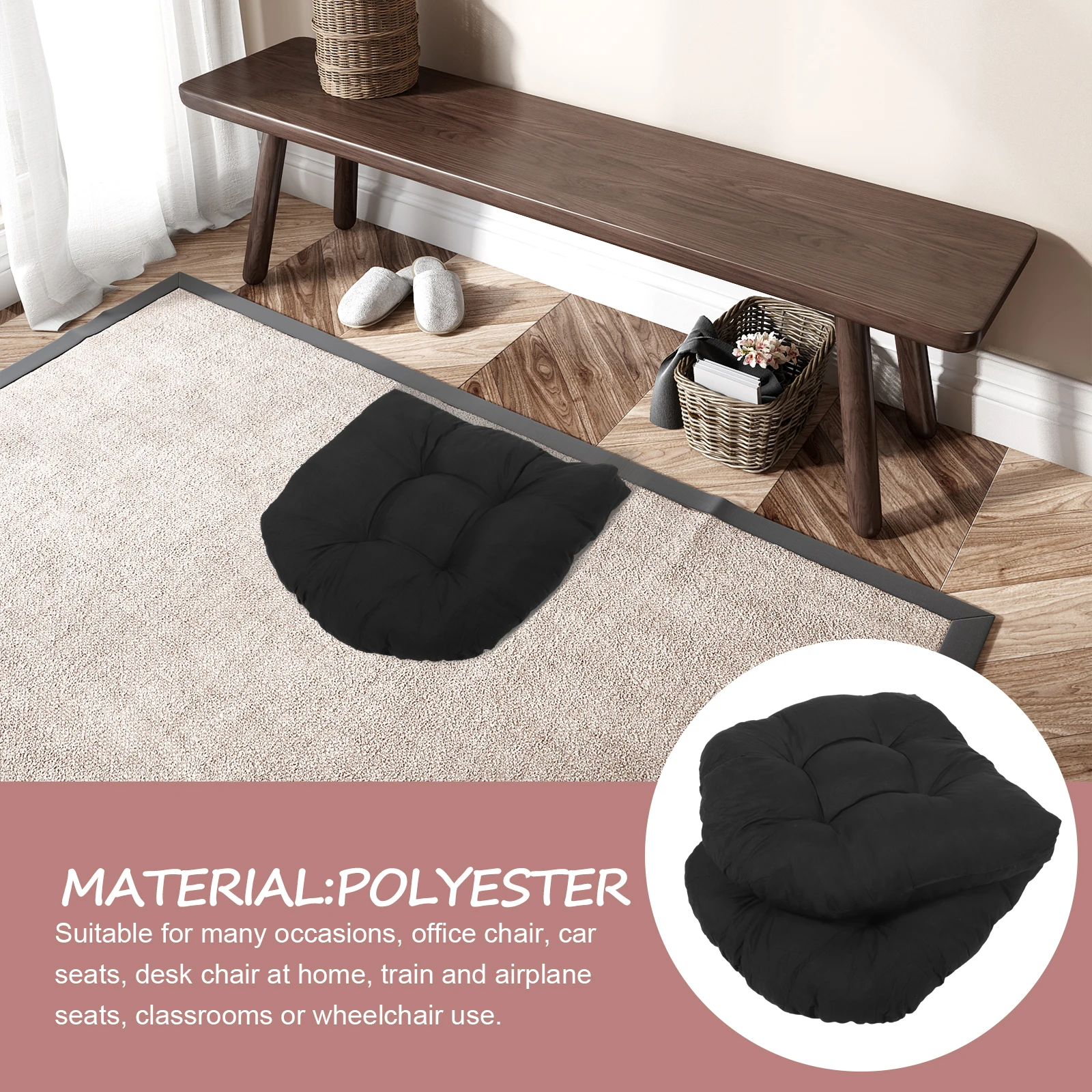 

2 Pcs Wicker Chair Cushion Pad Patio Furniture Cushions Seat Sofa for Polyester Outdoor Office outside Chairs