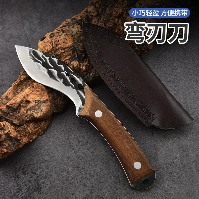 New Outdoor meat Knife High Hardness Sharp Self-defense Carrying A Knife Home Collection Knife Mountaineering Wild Barbecue