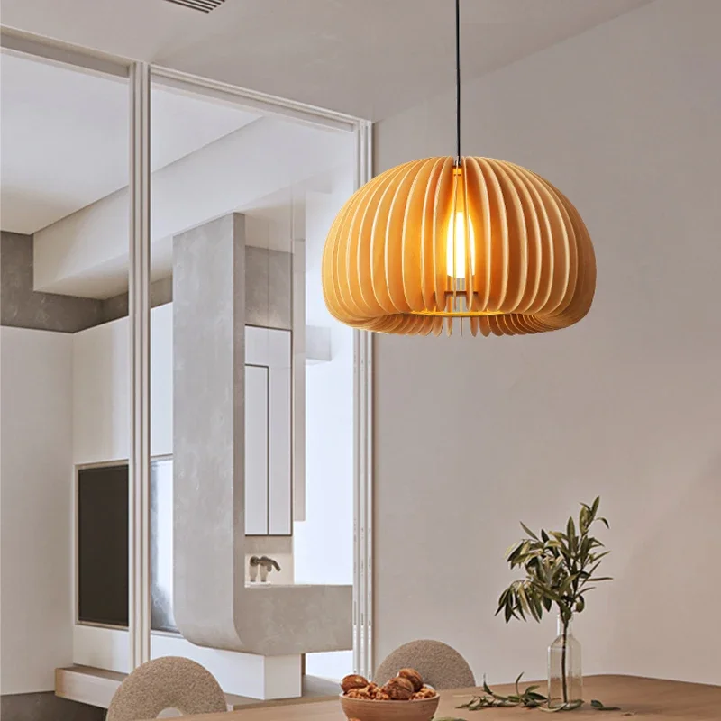 TechHPNordic Modern Wood Design LED Pendant Lamp For Dining Room Kitchen Bar Living Room Bedroom