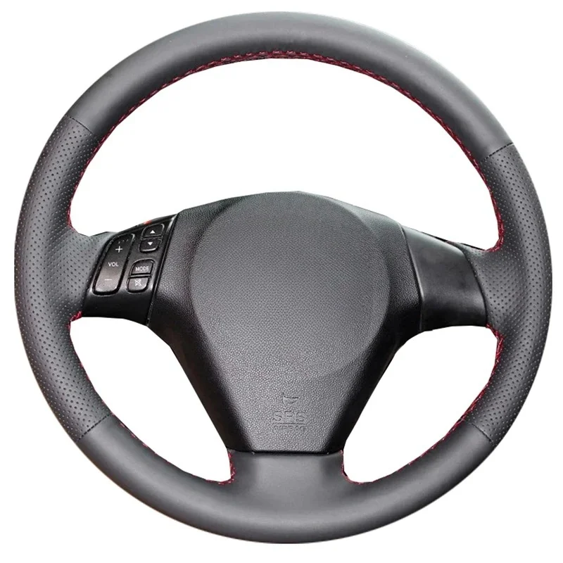 Black Car Steering Wheel Cover For Old Mazda 3 2003 2004-2009 Mazda 6 2002-2006 Mazda 5 Car Accessories Steering Wrap