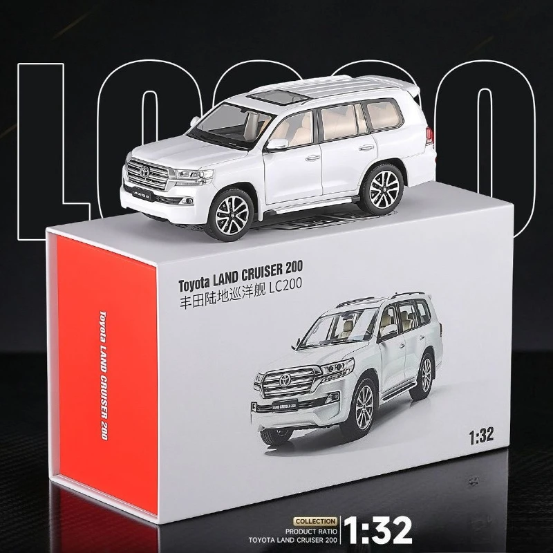 BALODY 1:32 Scale Land Cruiser LC200 SUV Alloy Car Model Diecast Toy Vehicle Collectible Display Ornament Miniature Voiture Gift
