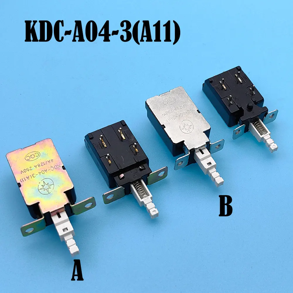 

2PCS KDC-A11 TV Power Switch Accessories Straight Button 4Pins self-locking Push Button Switch 4A/128A 250V