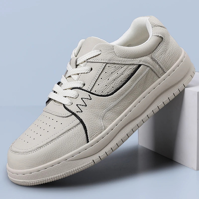 White Outdoor Anti Slip Male Sports Shoes 2026 Fall Men's Casual Sneakers Fashionable Comfortable Breath Rubber Outsole Footwear