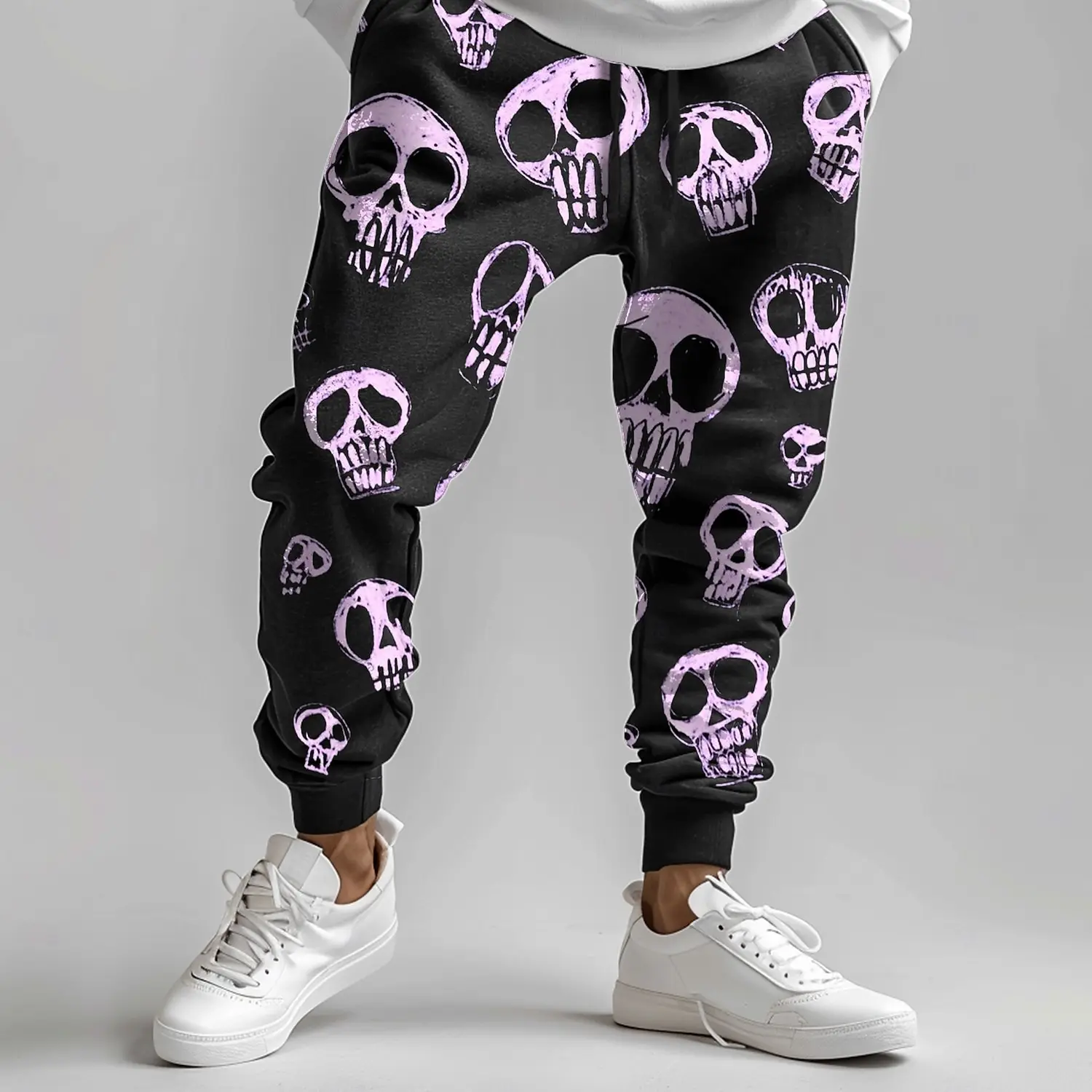 

men's casual trousers skull design suitable sweatpants autumn and winter Men's trousers outdoor Drawstring pants Men's clothing