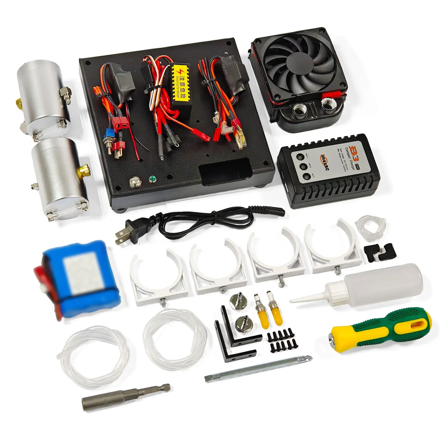NF 7.5CC Engine Model Starting Accessories and Metal Base Four-Stroke Engine Model Inline Twin-Cylinder Start Kit