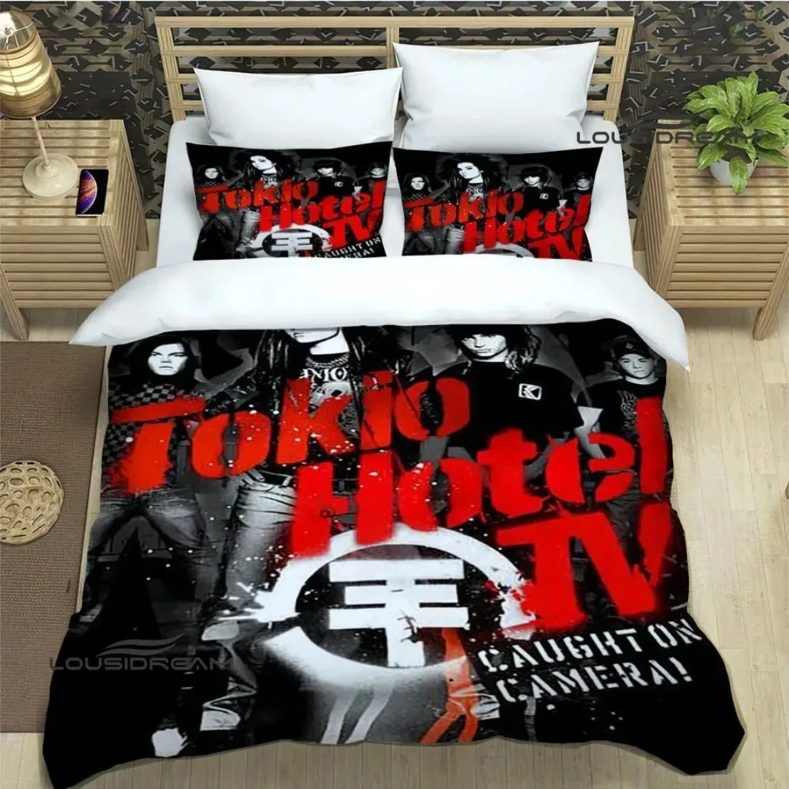 Rock band Duvet Cover Set HD Comforter Cover Tokio Hotel band printed Bedding Set for Adult Kids Single Twin Full Queen King