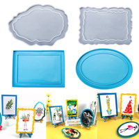 Rectangle Photo Frame Silicone Mold Oval Shape Ornaments Epoxy Resin Mould for DIY Epoxy Resin Mold Crafts Table Home Decoration