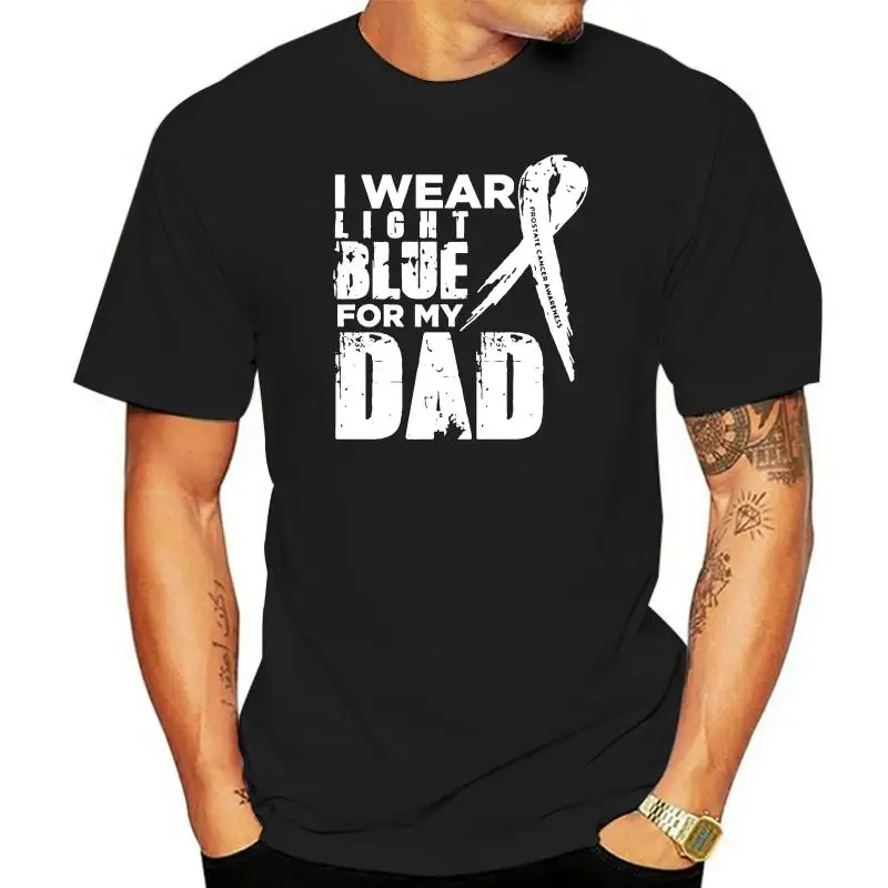 Men's I Wear Blue for My Dad Prostate Cancer Shirts Tops T-shirts for Men