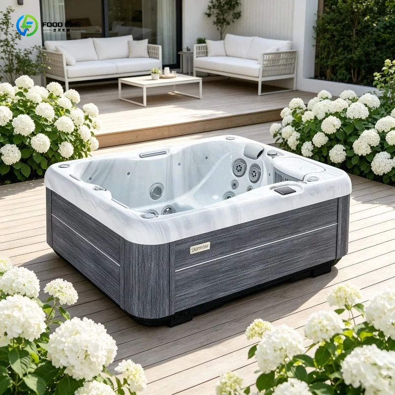 FL 2-Seater Acrylic Inflatable Whirlpool Tub, 130 Jet Portable Hot Spa, Heated Massage Pool for Backyard & RV
