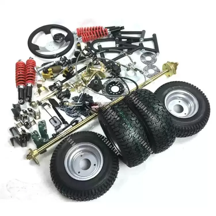 Front/Rear Suspension, Front Steering, Rear Axle Assembly,Front & Rear Disc Brakes DIY Off-Road 4-Wheel Kart Modification Parts