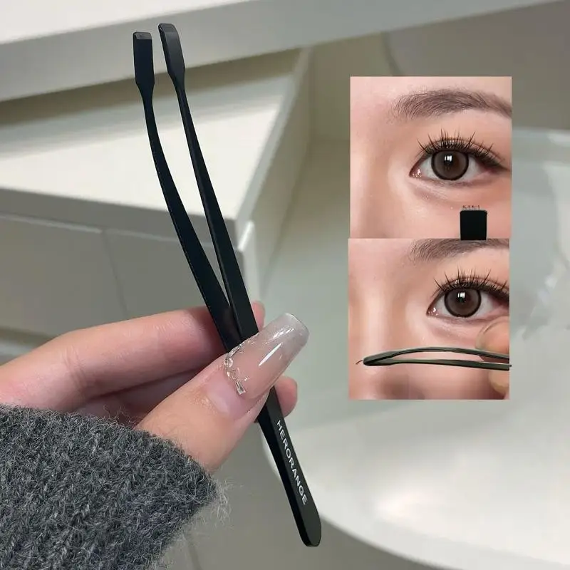 Stainless Steel Lower False Eyelashes Tweezer Lashes Extension Hair Removal Tweezers DIY Eyelashes Applicator Makeup Tools