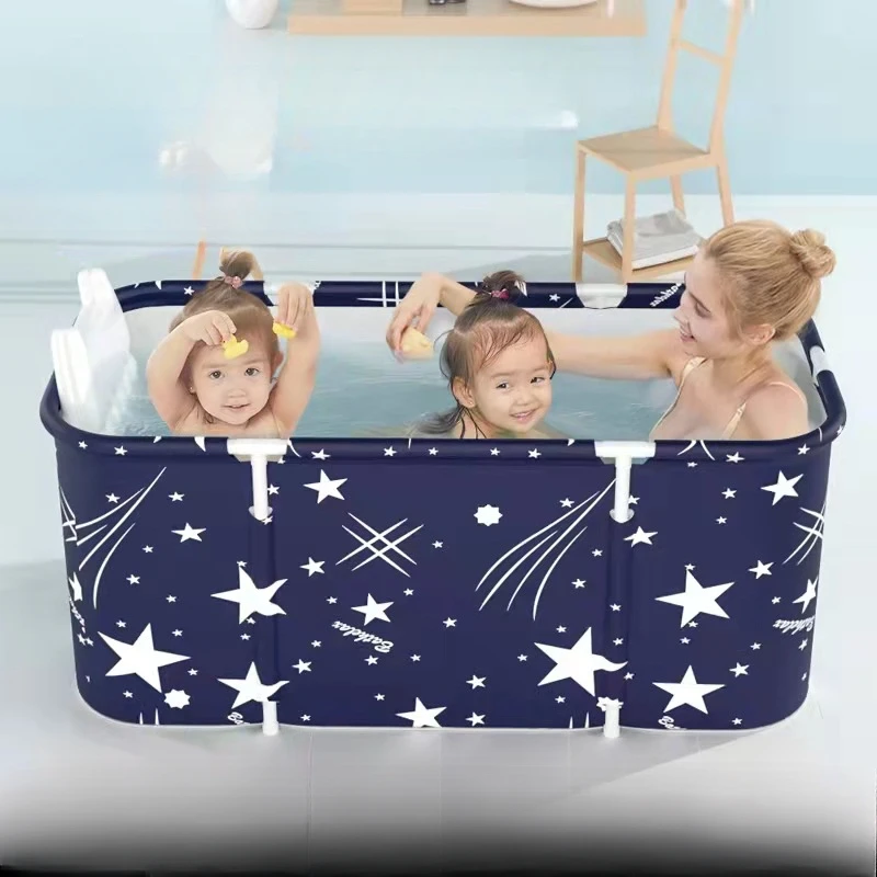 Portable Folding Bathtub Baby Bath Tub Large Capacity Plastic Bath Bucket for Adult Children Swimming Family Bathroom SPA Tub