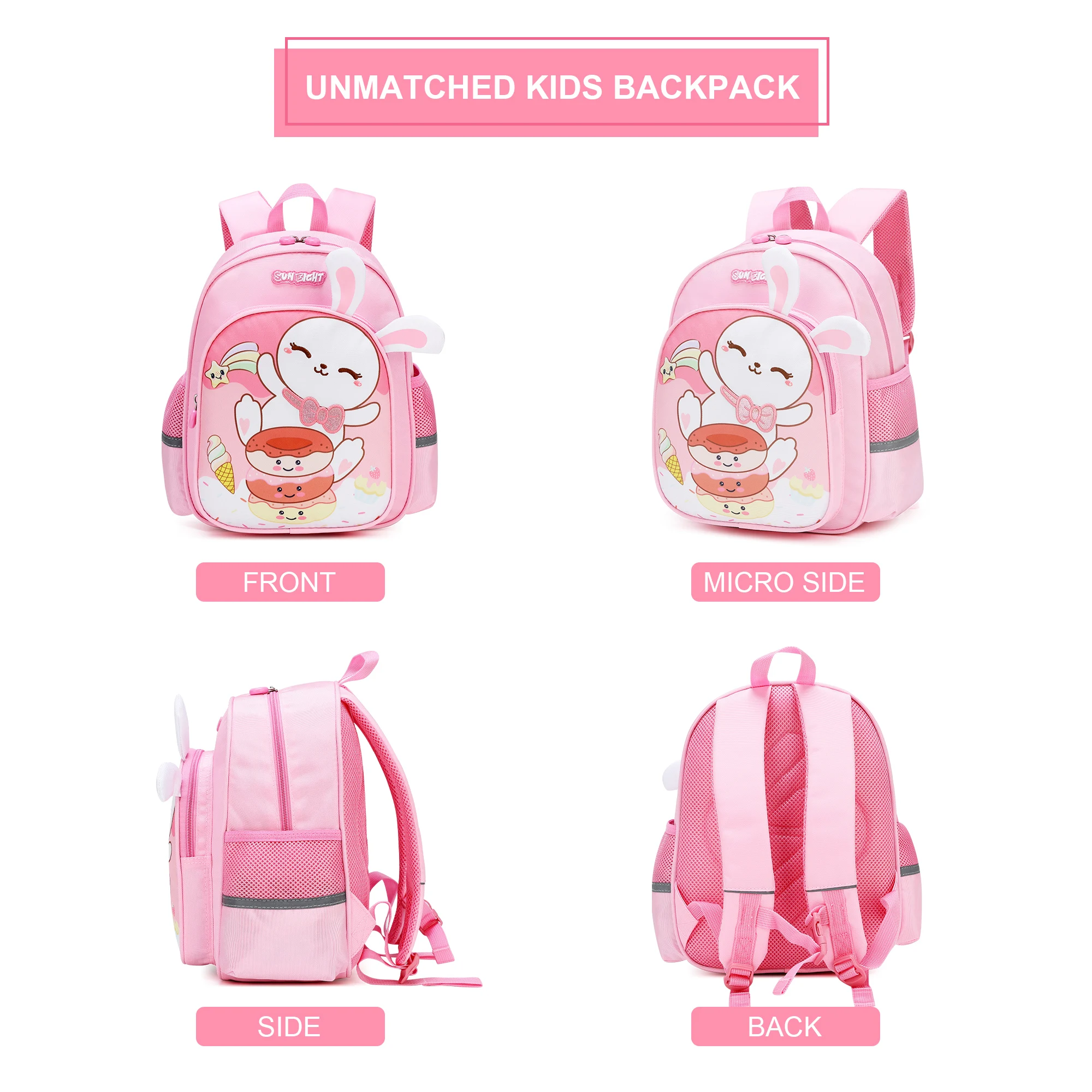 Sun eight Cute Toddler Backpack Toddler Bag Nylon Animal Cartoon Mini Travel Bag Suitable for Children Aged 2-6