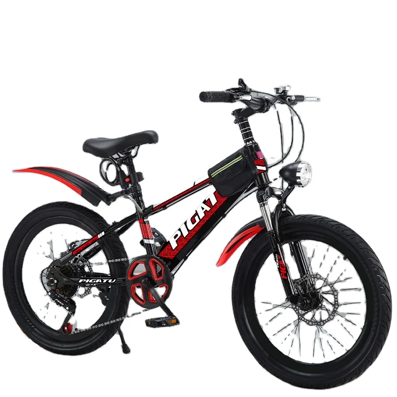 JETSHARK 18-24 inches disc brake shifting carbon steel kids Mountain bicycle with led lightcustom