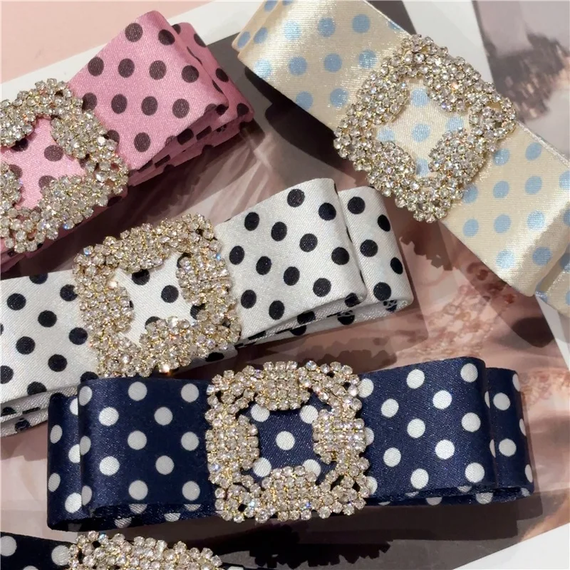 Korean New Retro Light Luxury Sweet Rhinestone Bow Spring Hair Claw Side Bangs Ponytail Clip Hair Accessories