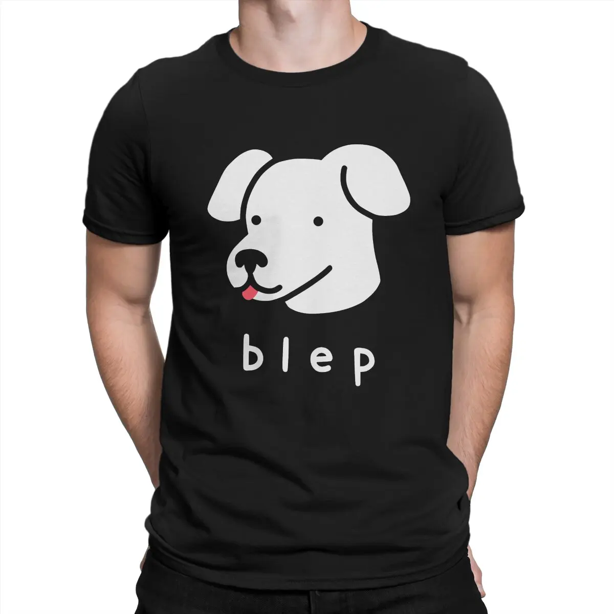 Blep Dogs Cute Puppy T Shirt Men Pure Cotton Vintage T-Shirts O Neck Meme Tee Shirt Short Sleeve Clothing Gift Idea