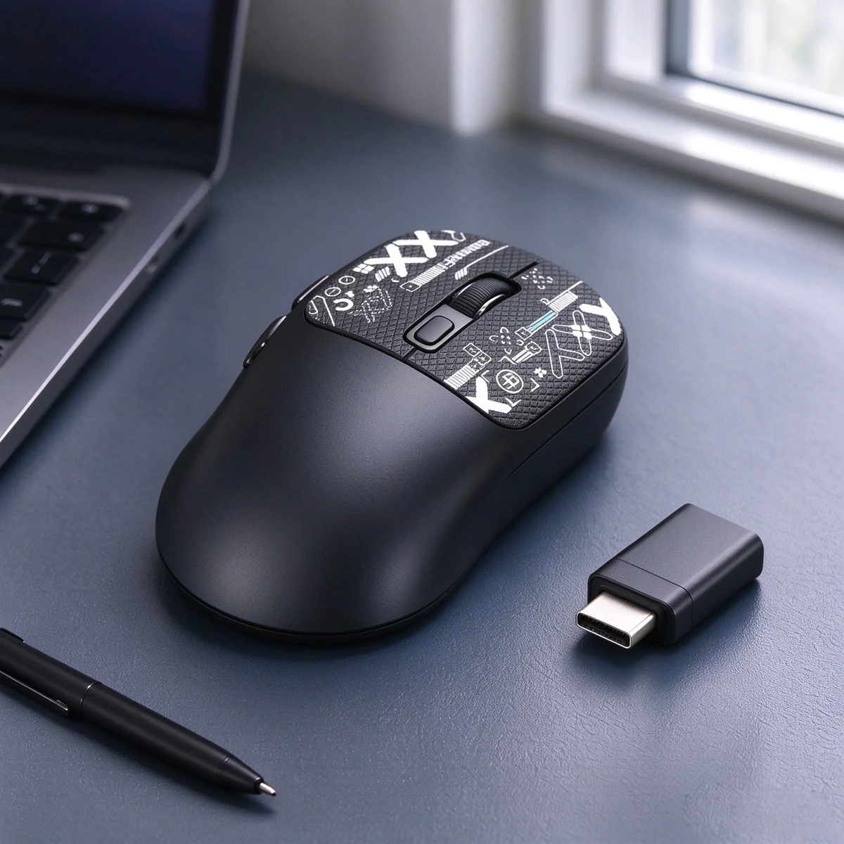 Rechargeable Dual Mode Wireless Mouse 3-in-1 Kit,2.4G+BL,Ergonomic,Adjustable DPI,With Grip Tape+Adapter,Multi Colors