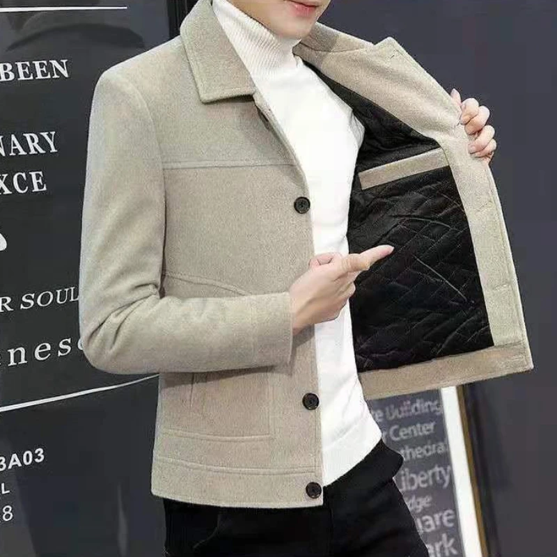 

​ Мужское осенне-зимнее пальто, короткий пиджак из искусственного меха норки с утолщенной изоляцией, модный корейский уличный стиль 2025 ​