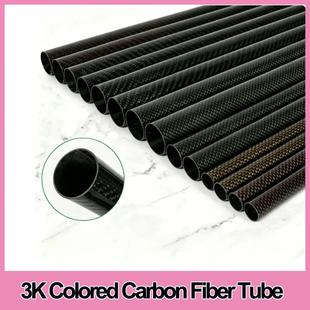 

1Pcs High Strength High Density 3K Carbon Fiber Tube Color Gold Silk Carbon Pipe DIY Accessory For RC Aircraft Model Parts