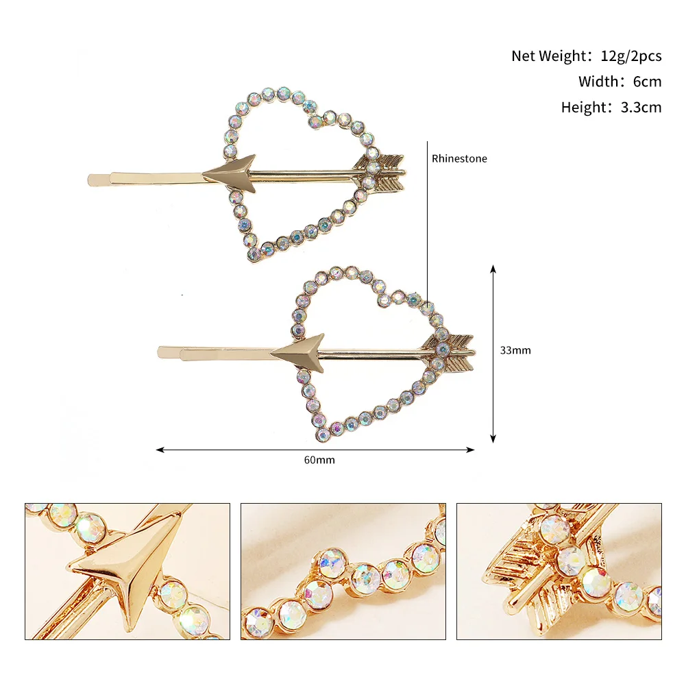 Zarte funkelnde Haarspange mit Strasssteinen, modischer Pony-Seitenclip für Frauen, tägliche Mädchen-Haar-Accessoires als Geschenk – Detail 18