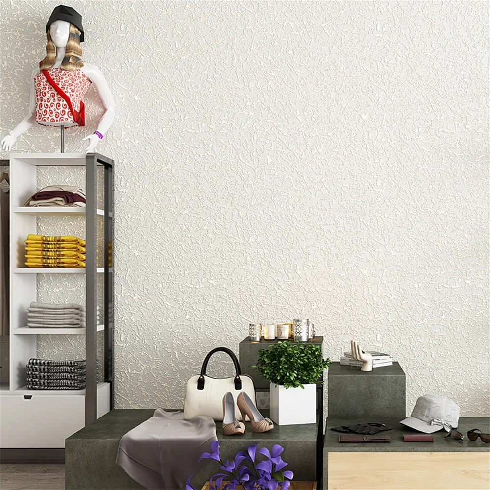 Imitation Diatom Mud Plain Wallpaper 3D Living Room Pure White Bedroom Nordic Modern Simple Striped Wallpaper Clothes Store