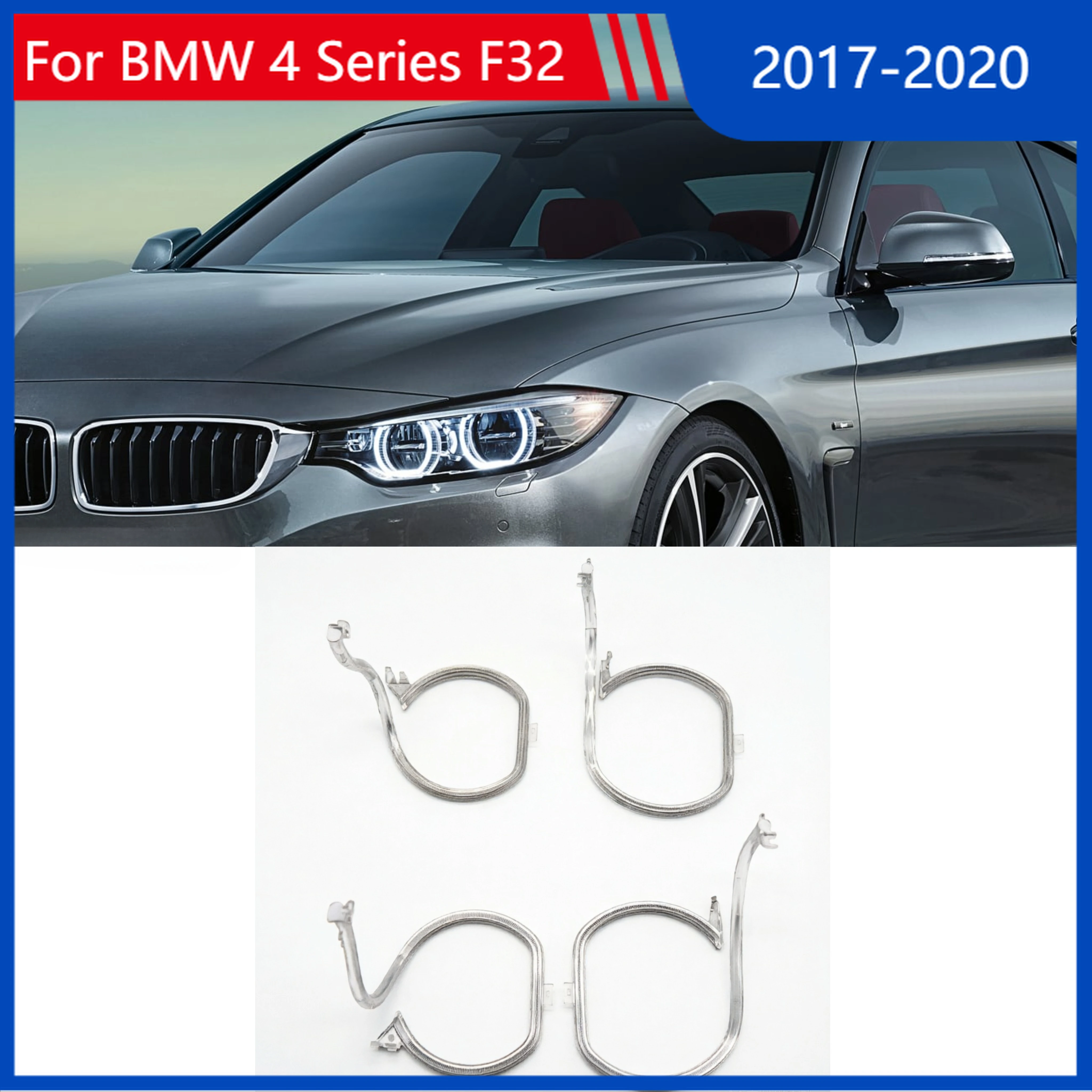 

For BMW 4 Series F32 2017-2020 LOW Angel Eye White Light Car DRL CHIP Ballast Light Guide Tube Strip Car Daytime Running Lights