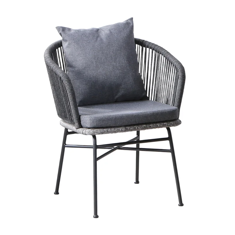 

Hotel courtyard rattan three-piece sofa chair living room leisure outdoor single chair light luxury homestay backrest rattan cha