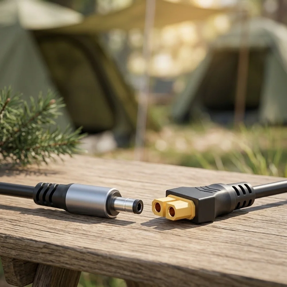 For XT60 to DC5.5x2.5mm Power Cord Copper Wire Adapter for Portable Solar Power Stations and Compatible Solar Panels
