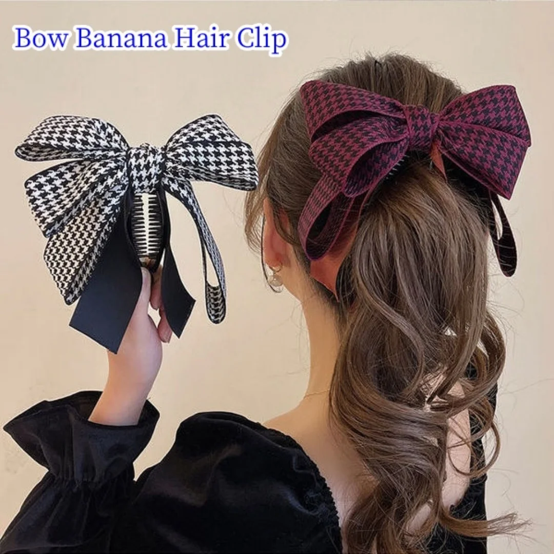 New Banana Hair Clips Women Bow headwear Banana Hairpin  Korean Fabric Art Hairgrips Simple Hair Barrettes Headband Headwear