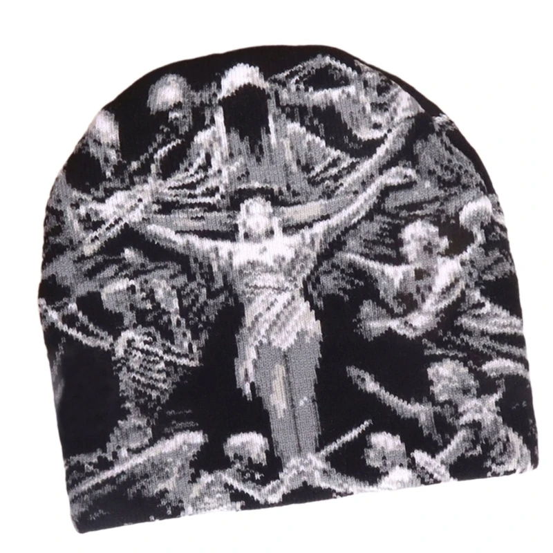 قبعة محبوكة من الأكريليك المستقر عتيقة Y2kbug جمالية للرياضة ومظهر ملابس الشارع #4