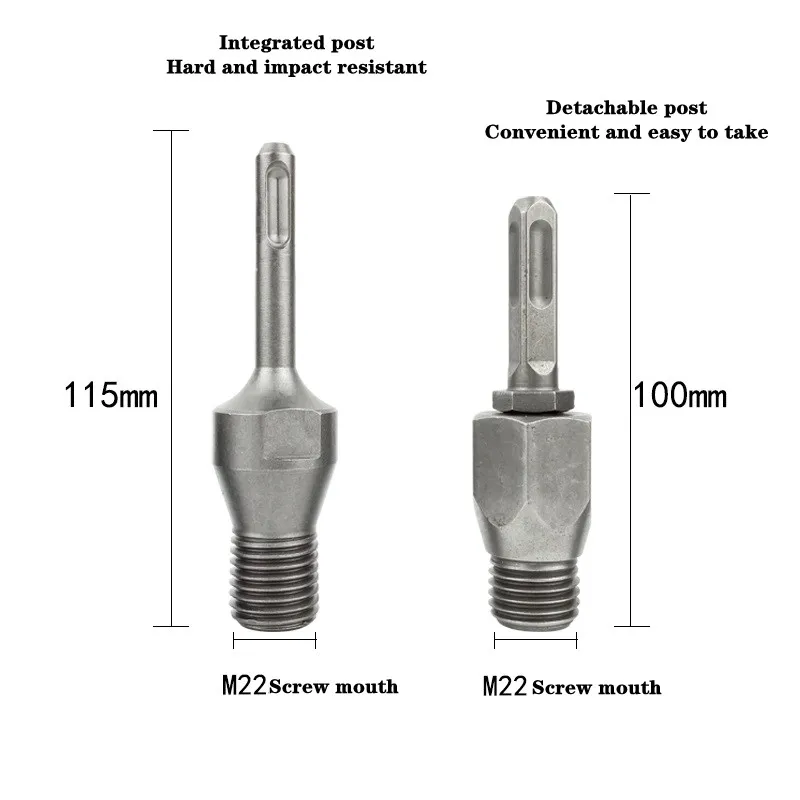 1Pcs Water Boor Conversie Hoofd Drijfstang Gat Opener Elektrische Hamer Gat Beton Gereedschap M22 Draad