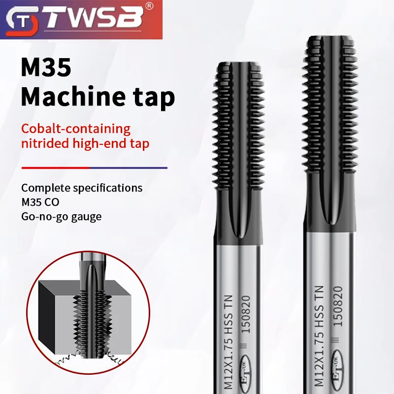Nitrided M35 Straight Flute Machine Tap HSS-E Cobalt Tap For Stainless Steel Tapping