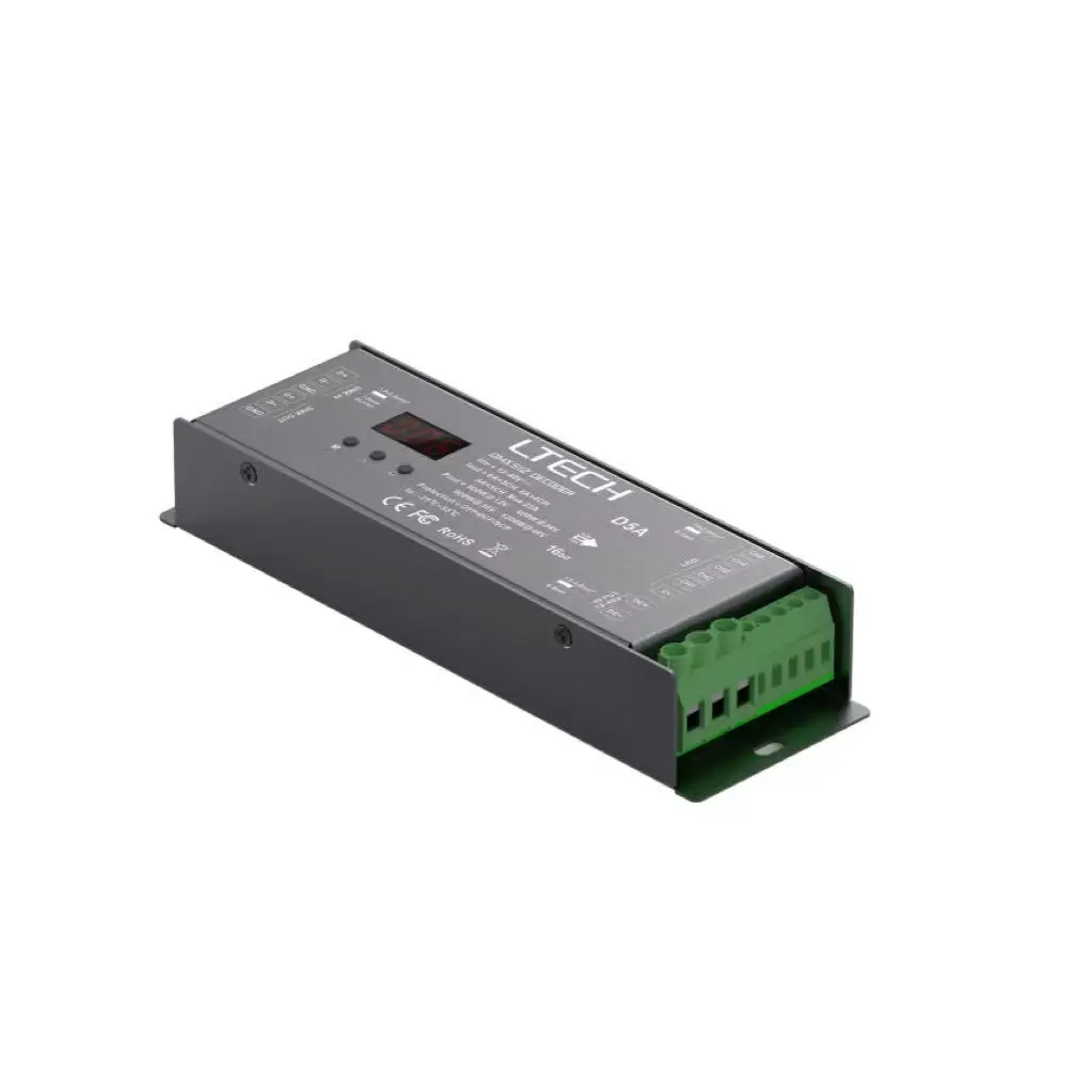 

Горячая продажа 2025 года Ltech D5A 5-канальный декодер DMX/RDM с постоянным напряжением