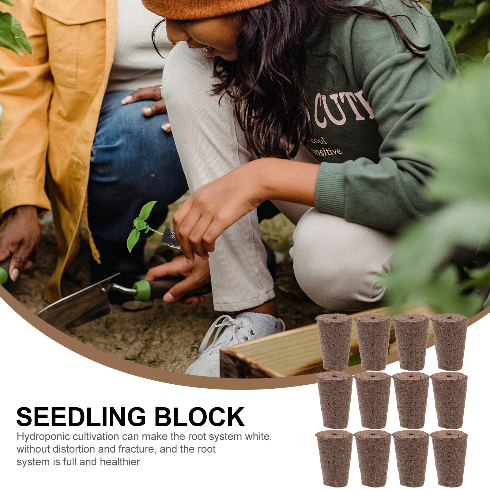 

12pcs Seedling Starter Blocks Indoor Hydroponics Nutrient Coffee Gardening Supplies Compression Nature Soil Soil for Terrace