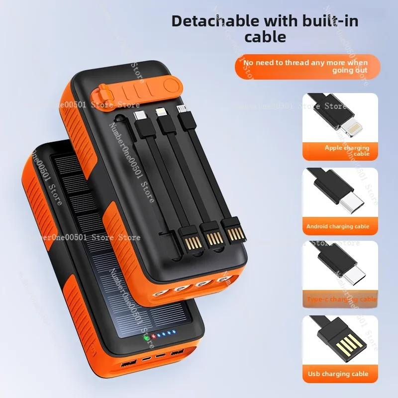 بنك طاقة يعمل بالطاقة الشمسية بقدرة 30000 مللي أمبير في الساعة، شحن بالطاقة الشمسية لهاتف iPhone Huawei OPPO، شاحن طوارئ محمول #5