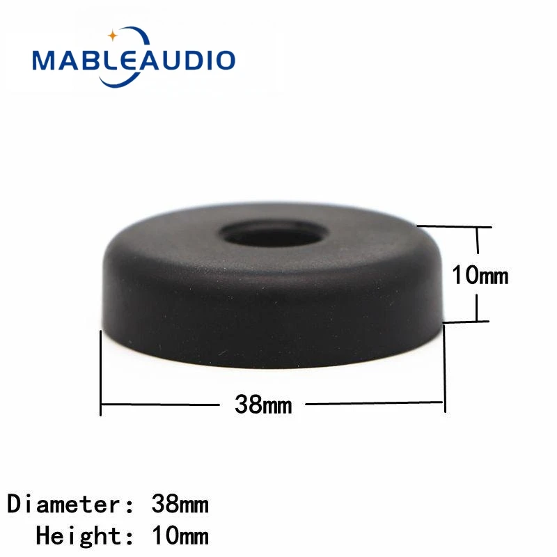 Black Rubber Shock Absorber Foot Pad, Audio Amplifier Speaker, Móveis, Iron Gasket, 25.5mm, 38mm, 43mm, 4Pcs