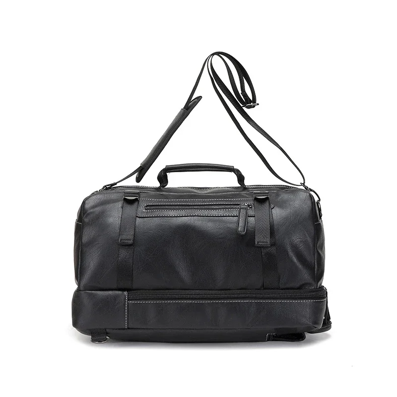 

2025 Fashionable new PU travel bags solid large capacity Multifunctional super cool Stylish design backpacks for men Hot trendy
