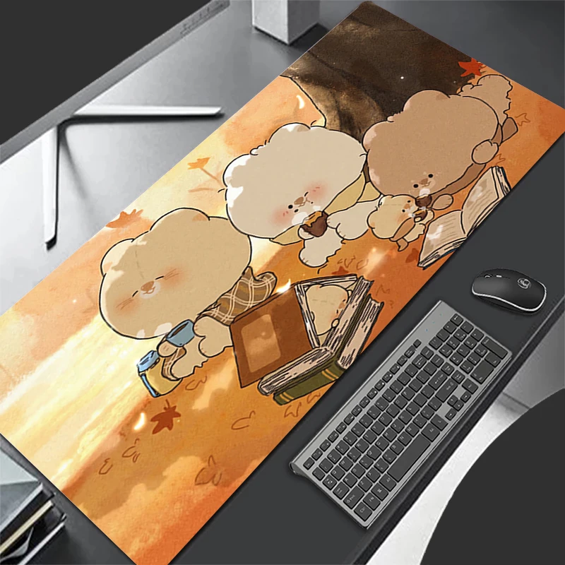 แผ่นรองโต๊ะ แผ่นรองเมาส์ลายหมีน้อย อุปกรณ์เสริมสำหรับโต๊ะทำงาน แผ่นรองเมาส์สำหรับเล่นเกม แผ่นรองเมาส์สำหรับแล็ปท็อป แผ่นรองเมาส์สำหรับโต๊ะทำงาน แผ่นรองเมาส์สำหรับคีย์บอร์ด