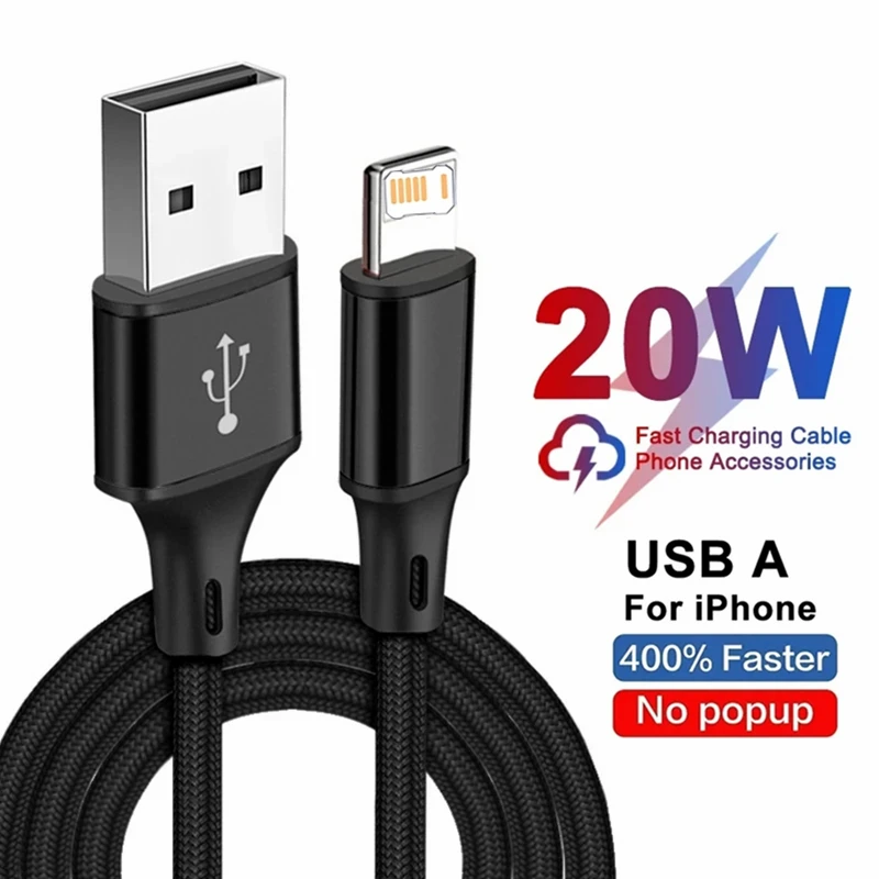 Nylon Braided Fast Charging Cable For iPhone 14 Plus 13 12 mini 11 Pro Max XS XR X 8 7 6S 6 Plus SE Rapid Charge USB Data Cables
