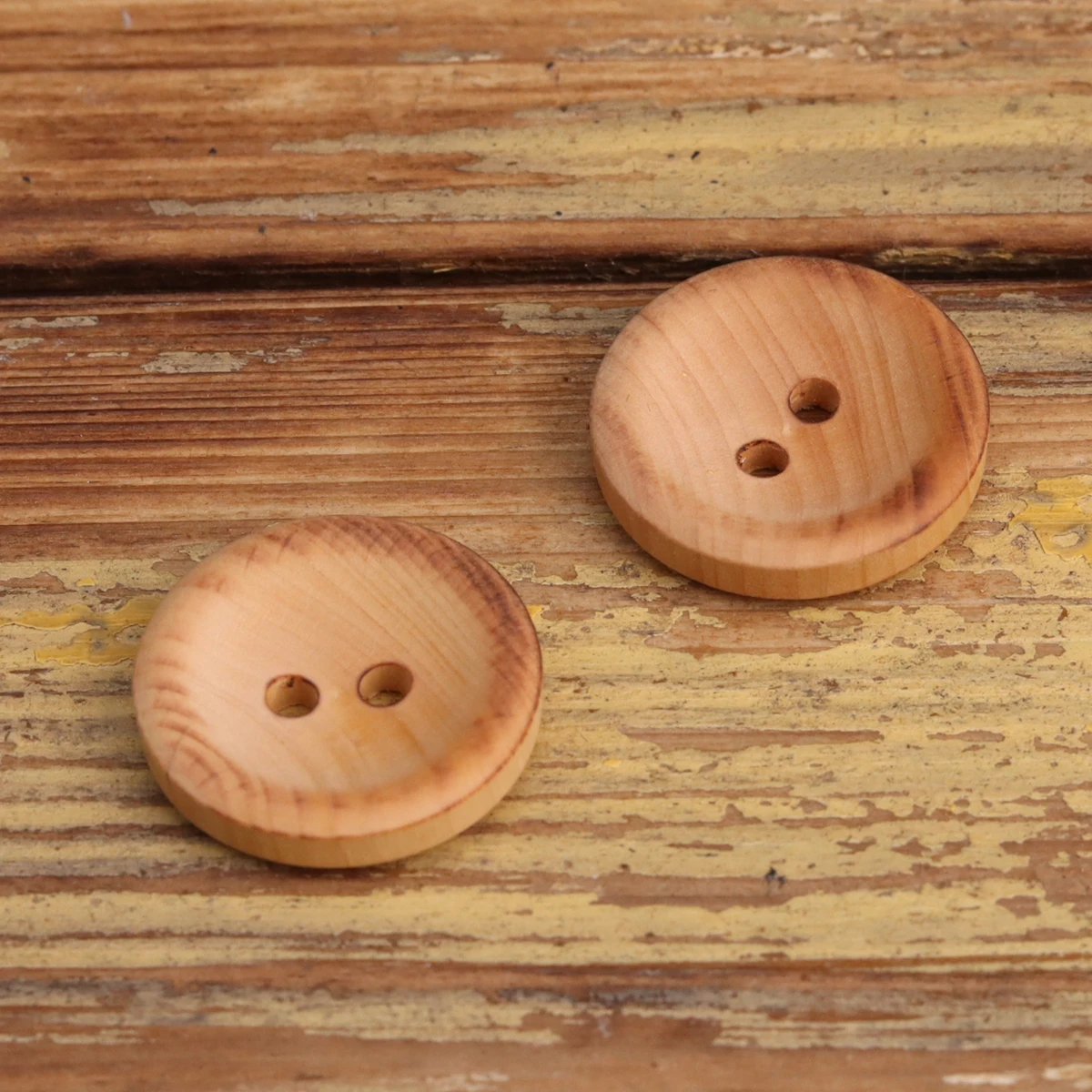 11.5mm-25mm Solid Eco Poplar Wooden Button Additive-free Two Hole Scorched Rim Bowl Shape Sewing Accessories Buttons Clothing