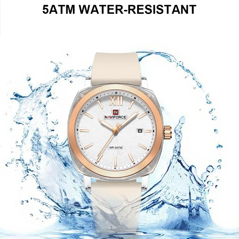 NAVIFORCE Minimalist Style Women's Creative Quartz Watch Elegant Simple Waterproof Leisure Sports Calendar Ladies Wristwatch view 4