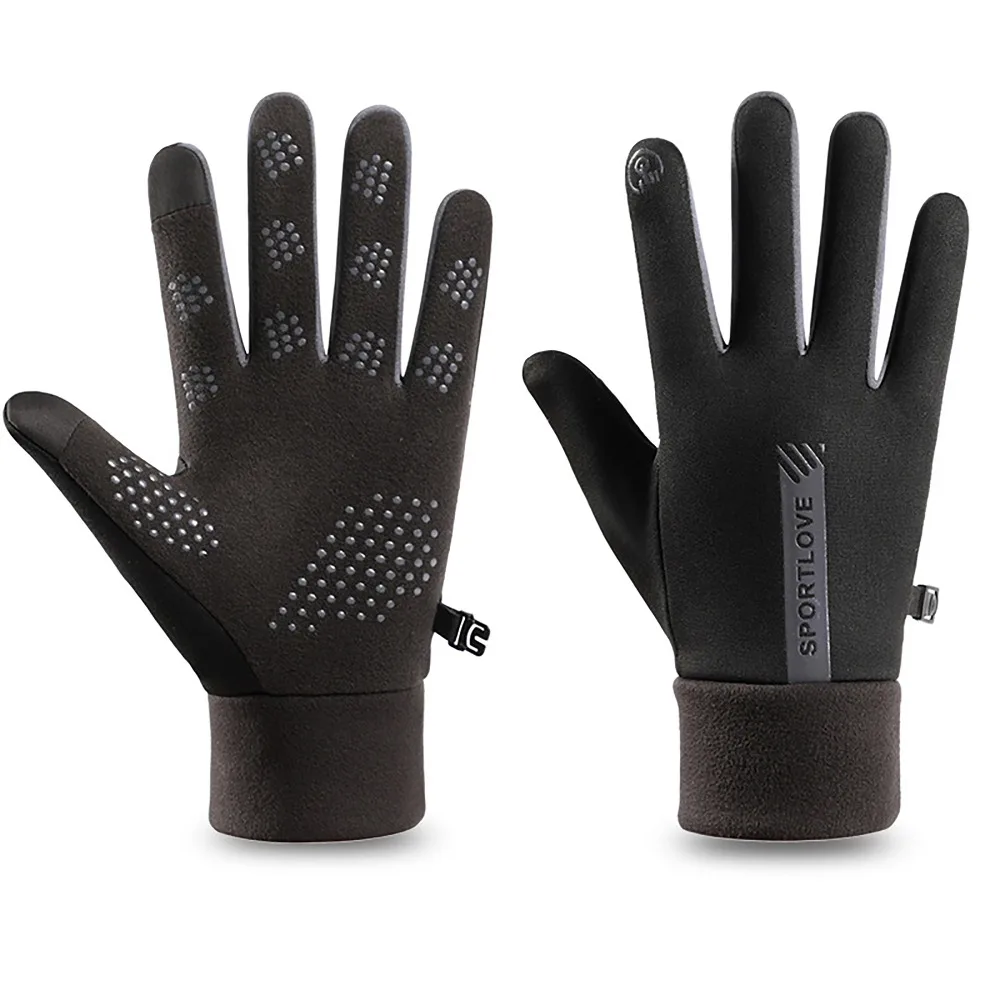 

Thermal Fleece Winter Gloves Cold Resistance Thicken Ski Gloves Winter Warm Windproof Driving Mittens For Outdoor Sport Running