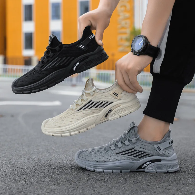 Oulylan High Quality Casual Comfort Sneaker Outdoor Anti-slip Mesh Ventilate Running Footwear Men Trendy Soft-sole Sports Shoes