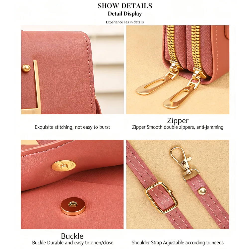 Buylor Soft Leather Women\'s Shoulder Bag Touch Screen Mobile Bags Small Wallets Fashion Handbags Women Crossbody Bag Coin Purse